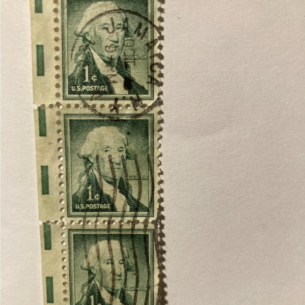 3 Washington 1 cent stamp used